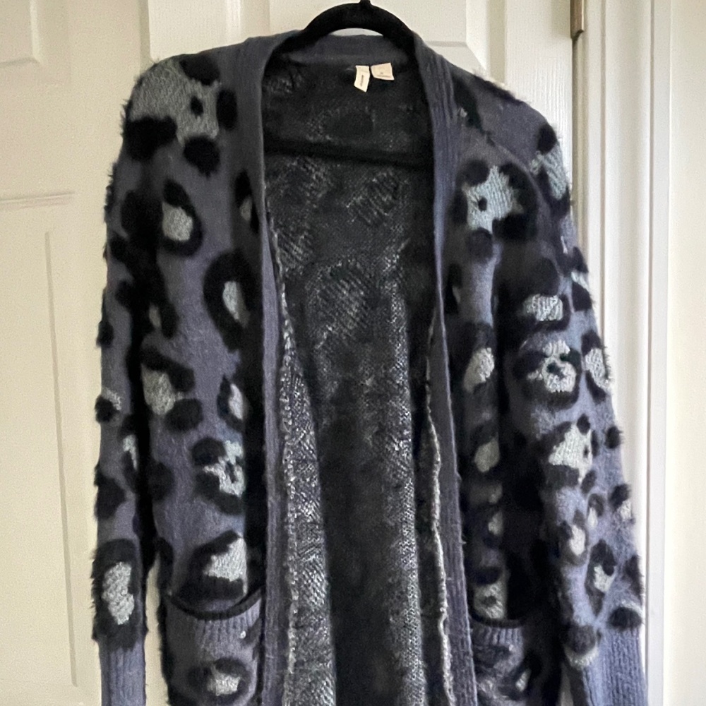 Anthropologie Chunky Wool Animal Print Sweater